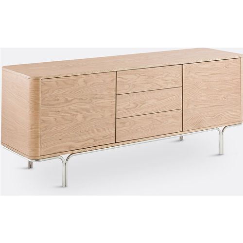 Giorgio Oak Veneer & Chrome Steel 2-Door, 3-Drawer Sideboard - LA REDOUTE INTERIEURS - Modalova