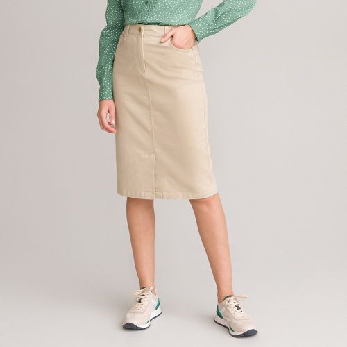 Straight Knee-Length Skirt in Stretch Cotton - Anne weyburn - Modalova