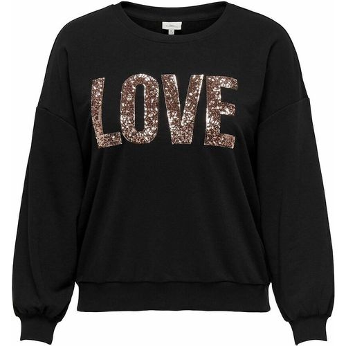 Slogan Pattern Sweatshirt in Cotton Mix with Long Sleeves - ONLY CARMAKOMA - Modalova