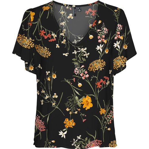 Printed Short Sleeve Blouse - Vero Moda - Modalova