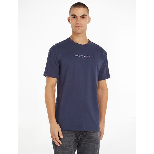 Embroidered Logo Cotton T-Shirt with Crew Neck and Short Sleeves - Tommy Jeans - Modalova