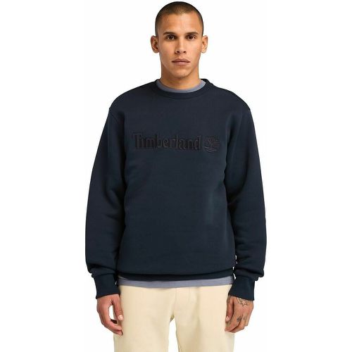 Cotton Mix Sweatshirt with Tonal Embroidered Logo and Crew Neck - Timberland - Modalova