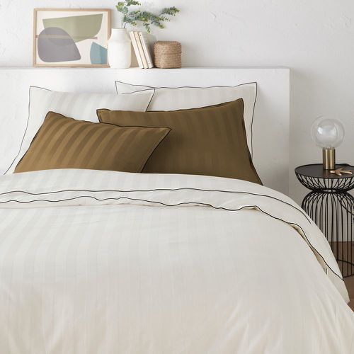 Victor Striped 100% Washed Cotton Satin 300 Thread Count Duvet Cover - LA REDOUTE INTERIEURS - Modalova