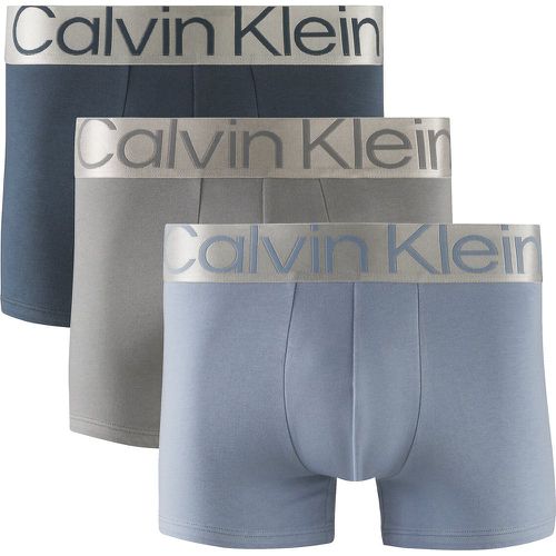 Pack of 3 Steel Hipsters in Plain Cotton - Calvin Klein Underwear - Modalova