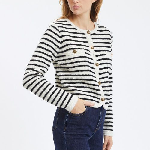 Gabriel Striped Buttoned Cardigan in Wool Mix - Suncoo - Modalova