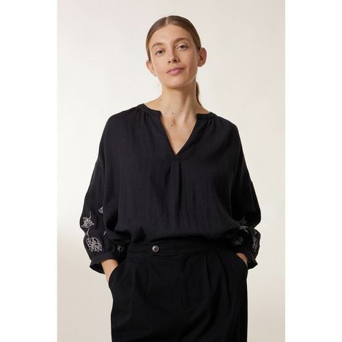 Club Wool Blouse with Long Embroidered Sleeves - LEON & HARPER - Modalova