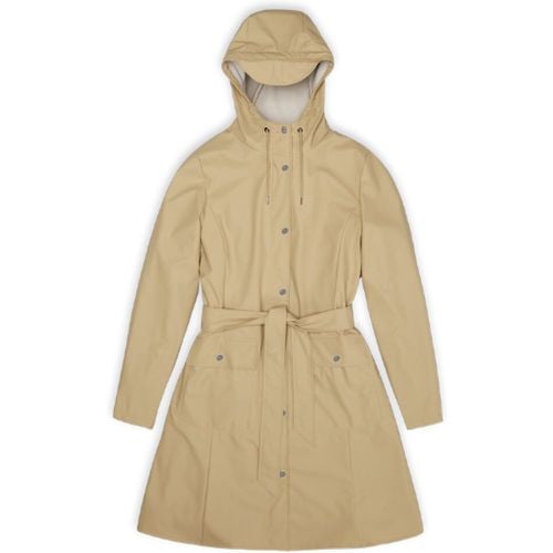 Curve W Windproof Trench Coat with Tie Waist and Zip - Rains - Modalova