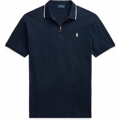 Cotton Pique Polo Shirt with Zip Neck - Polo Ralph Lauren - Modalova