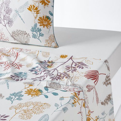 Botanique Floral 100% Cotton Percale 200 Thread Count Flat Sheet - LA REDOUTE INTERIEURS - Modalova