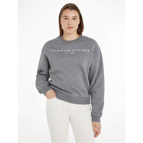 Cotton Mix Logo Sweatshirt with Crew Neck - Tommy Hilfiger - Modalova