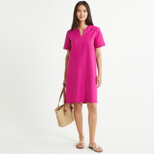 Linen Mix Shift Dress with Short Sleeves - Anne weyburn - Modalova