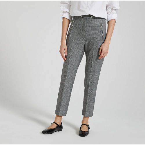 Houndstooth Check Cigarette Trousers with High Waist - Morgan - Modalova