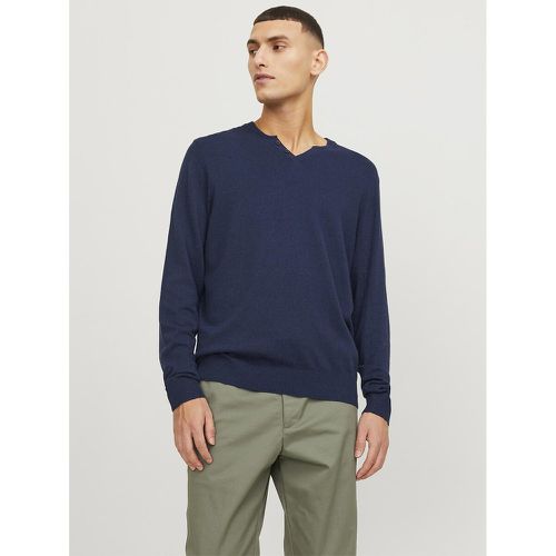 Cotton Mix Jumper with Grandad Collar - jack & jones - Modalova