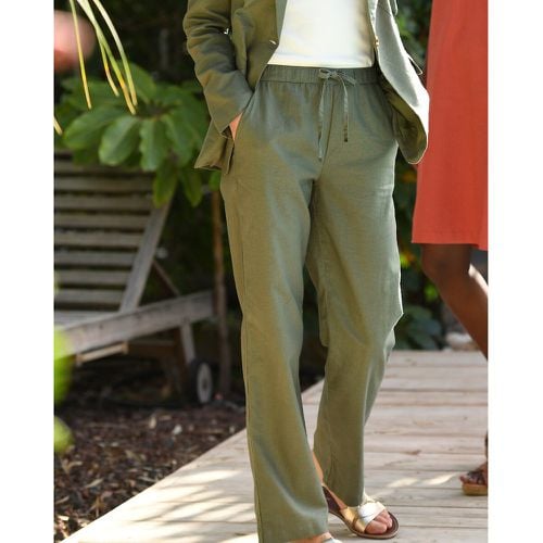 Wide Leg Trousers in Linen/Cotton, Length 30.5" - Anne weyburn - Modalova