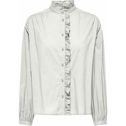 Cotton Ruffled Blouse with High Neck - Only - Modalova