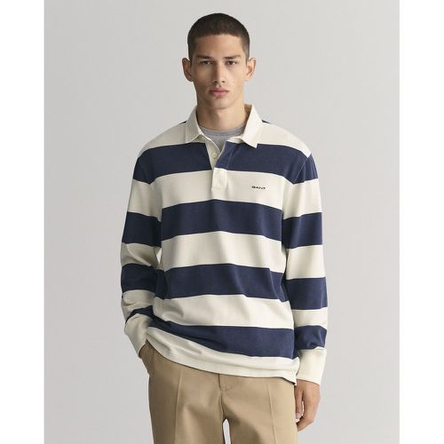 Striped Rugby Polo Shirt in Cotton with Long Sleeves - Gant - Modalova