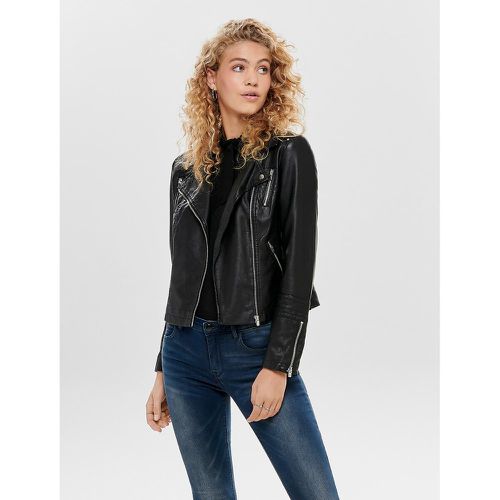 Faux Leather Short Jacket with Zip Fastening - Only - Modalova