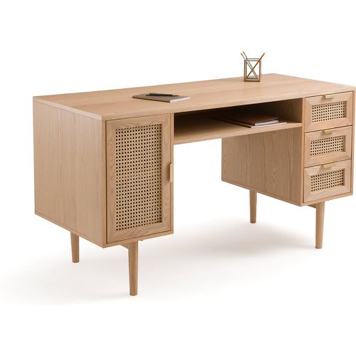 Loris Oak Veneer and Rattan Double Unit Desk - SO'HOME - Modalova