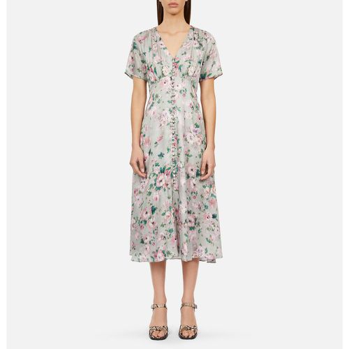 Floral Print Midi Dress with Short Sleeves - THE KOOPLES - Modalova