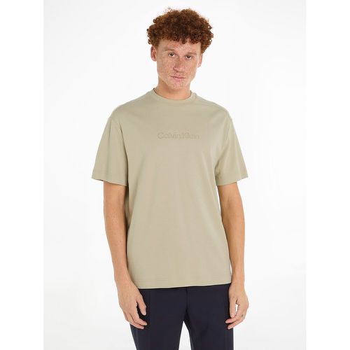 Oversized Cotton T-Shirt with Debossed Logo - Calvin Klein - Modalova