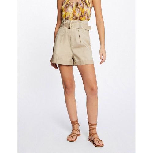 Cotton Belted Shorts with High Waist - Morgan - Modalova