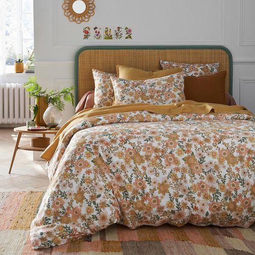 Rosemary Floral Cotton and Washed Linen Flat Sheet - LA REDOUTE INTERIEURS - Modalova