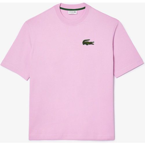 Embroidered Logo T-Shirt in Organic Cotton with Short Sleeves and Crew Neck - Lacoste - Modalova