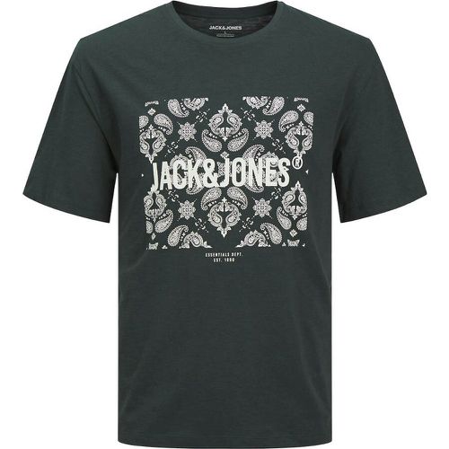 Logo Print Cotton T-Shirt with Crew Neck - jack & jones - Modalova