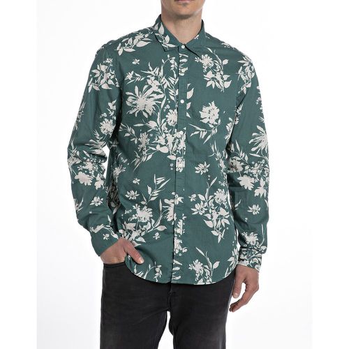 Floral/Leaf Print Shirt in Cotton and Regular Fit with Long Sleeves - Replay - Modalova