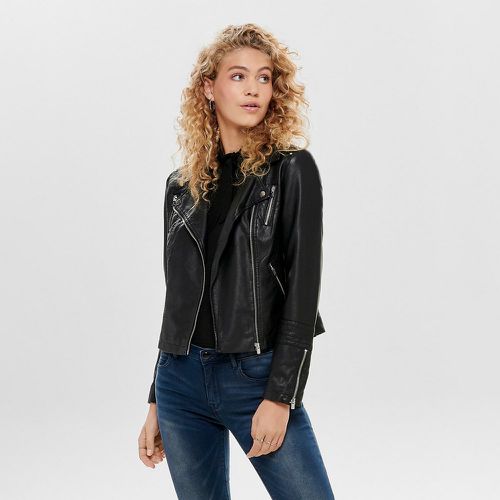 Faux Leather Short Jacket with Zip Fastening - Only - Modalova
