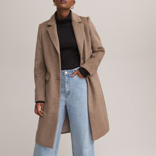 Wool Mix Buttoned Coat - LA REDOUTE COLLECTIONS - Modalova