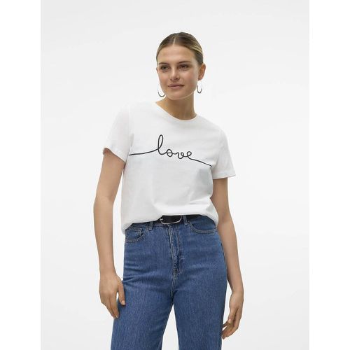 Slogan Print T-Shirt in Organic Cotton - Vero Moda - Modalova