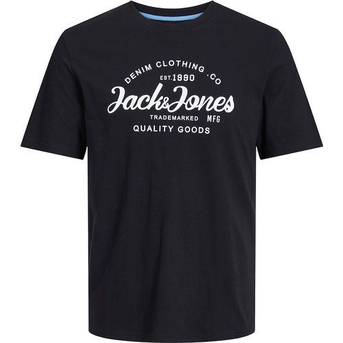 Logo Print T-Shirt in Cotton Mix with Crew Neck - jack & jones - Modalova