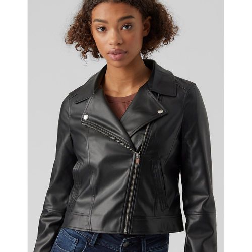 Faux Leather Zipped Jacket - Vero Moda - Modalova
