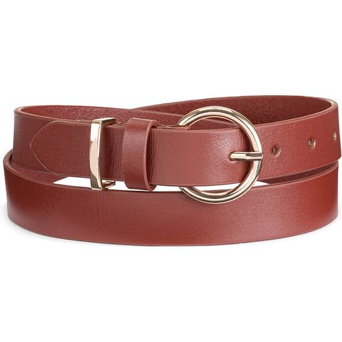 Leather Belt with Gold-Tone Buckle - LA REDOUTE COLLECTIONS - Modalova