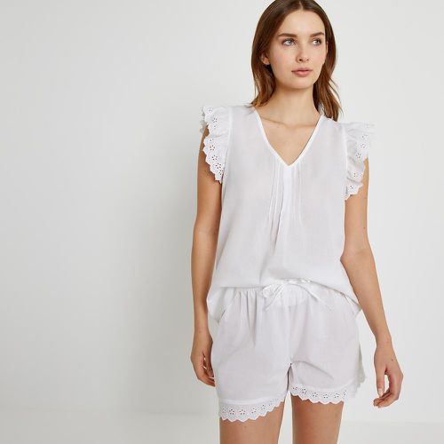 Cotton Short Pyjamas with Broderie Anglaise Ruffles - LA REDOUTE COLLECTIONS - Modalova