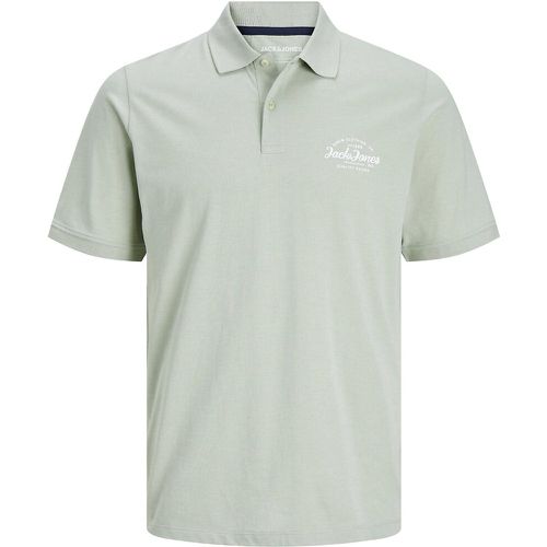 Logo Print Polo Shirt in Cotton Mix with Short Sleeves - jack & jones - Modalova