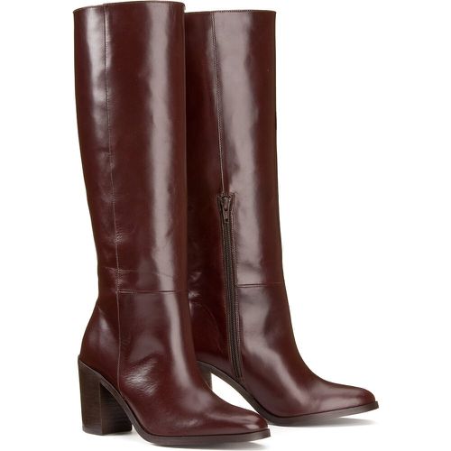 Les Signatures - 70s Leather Knee-High Boots with Block Heel - LA REDOUTE COLLECTIONS - Modalova