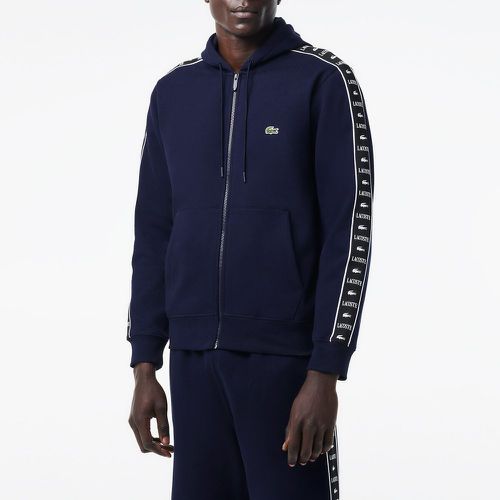 Embroidered Logo Zipped Hoodie in Cotton Mix - Lacoste - Modalova