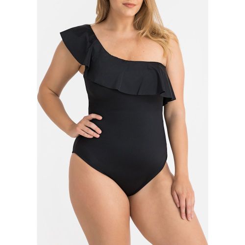 Recycled Ruffled Asymmetric Swimsuit - LA REDOUTE COLLECTIONS PLUS - Modalova