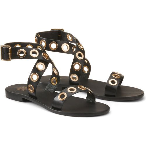 Leather Eyelet Sandals with Ankle Strap - LA REDOUTE COLLECTIONS - Modalova