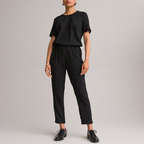 Textured Short Sleeve Jumpsuit, Length 26.5" - Anne weyburn - Modalova