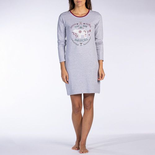 Yuk Cotton Jersey Nightshirt with Long Sleeves - MELISSA BROWN - Modalova