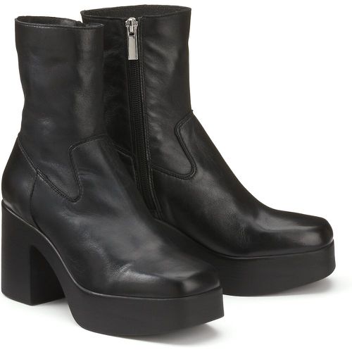 Leather Ankle Boots with Platform Heel - MAISON MINELLI - Modalova