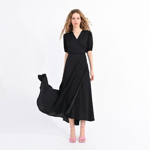 Puff Sleeve Maxi Dress with Crossover Neckline - LILI SIDONIO - Modalova