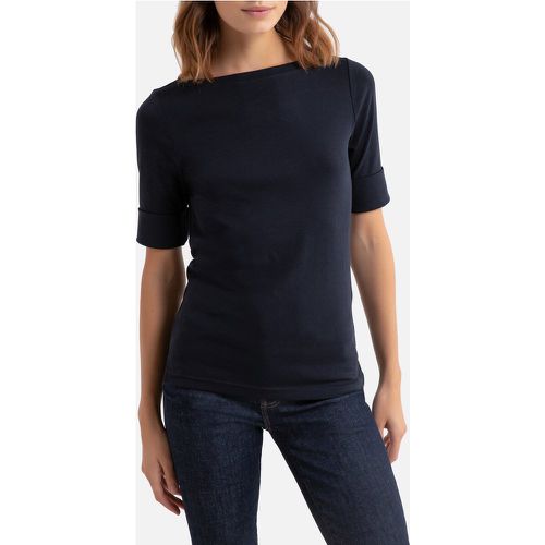 Cotton Boat Neck T-Shirt with Short Sleeves - Lauren Ralph Lauren - Modalova