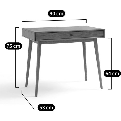 Miji 1-Drawer Walnut Veneer Desk - LA REDOUTE INTERIEURS - Modalova