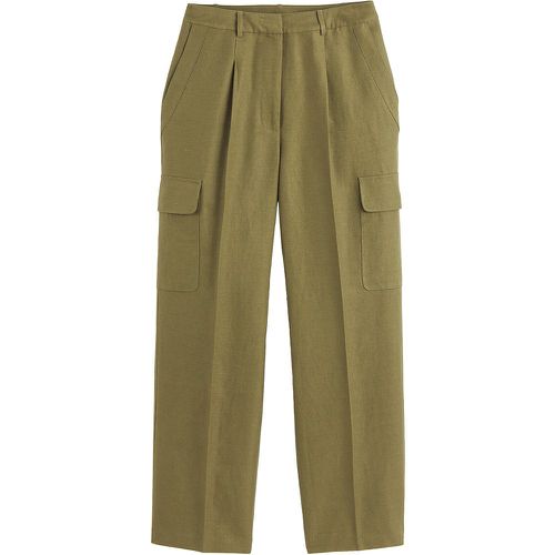 Wide Leg Trousers in Cotton/Linen with Utility Pockets, Length 30" - LA REDOUTE COLLECTIONS - Modalova