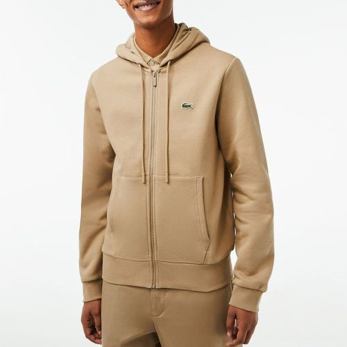 Embroidered Logo Hoodie in Cotton Mix with Zip Fastening - Lacoste - Modalova