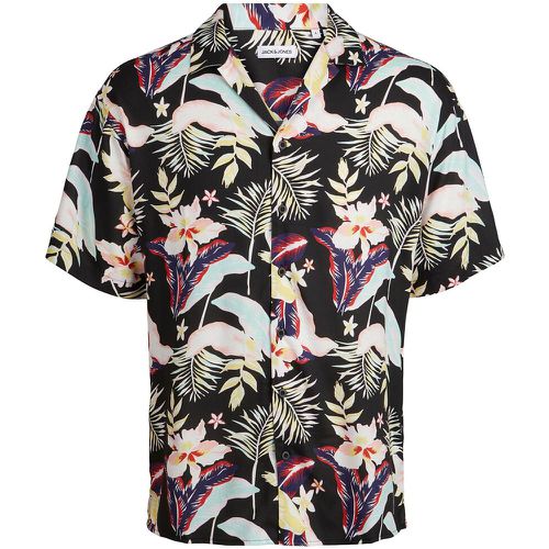 Floral/Leaf Print Shirt with Short Sleeves - jack & jones - Modalova